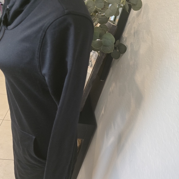 Fabletics Women's Black Yukon Hoodie Sweatshirt Mini Dress Size S - Picture 6 of 11